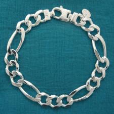 Bracciale piatto uomo argento. Bracciale groumette argento