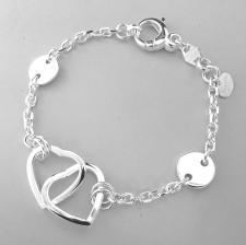 Bracciale con cuori in argento 925 massiccio