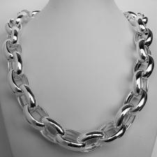 Sterling silver oval rolo large link necklace 20mm. Hollow chain. Oval belcher necklace. 127 grams.