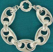 GRANDE Maglia marina bracciale argento 925.