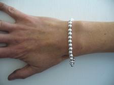 Sterling silver bead bracelet 6mm for woman