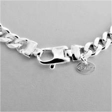 Sterling silver solid diamond cut curb necklace 6.5mm length 60 cm