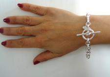Bracciale rolo' figaro con texture in argento 925