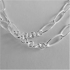 Long sterling silver necklace cm 100 round & oval link chain