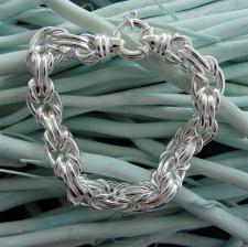 Sterling silver byzantine bracelet.