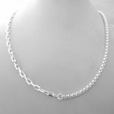 Collana in argento 925, catena Veneziana 3,8mm e catena forzatina diamantata 4,2mm.