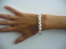 Handmade sterling silver torchon link bracelet