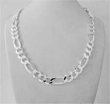 Sterling silver Figaro necklace 10mm. Length 50 cm.