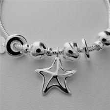 925 silver snake charm bracelet, starfish