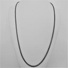 925 sterling silver OXIDIZED box chain necklace 2.5mm. Length 60 cm.