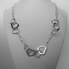 Sterling silver heart link chain necklace