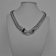 925 silver double panther necklace