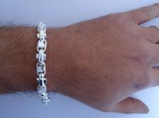 Handmade solid silver bracelet made in Italy