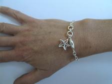 Sterling silver charm bracelet, starfish