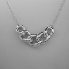 Sterling silver necklace graduated curb link 50 cm