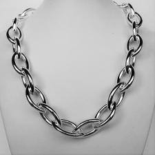 Sterling silver women's handmade necklace. Hollow ogival link 16mm.