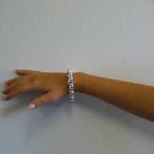 Sterling silver belcher bracelet. Silver round rolo link bracelet