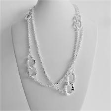 Sterling silver Croco texture link necklace