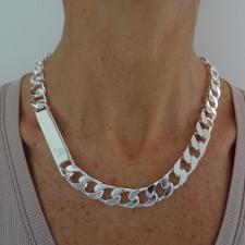 Mens tag necklace in sterling silver