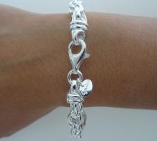 Sterling silver loose rope link bracelet 8mm