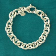 Sterling silver oval link bracelet 12mm