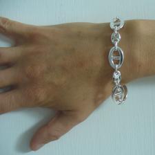 Bracciale donna in argento 925 maglia traversino marina 13mm alternata