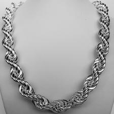 Sterling silver rope necklace 10mm