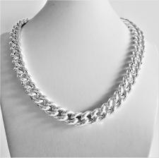 Sterling silver hollow curb necklace 12mm. 