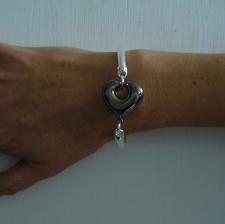 Sterling silver bangle bracelet with black rhodium plating