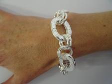 Bracciale argento godronato