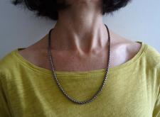 925 sterling silver oxidized box chain necklace 3.6mm
