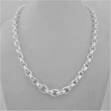 Solid sterling silver graduated oval rolo link necklace 9-6mm. 53 grams.