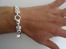 925 italy silver men's curb bracelet 8mm