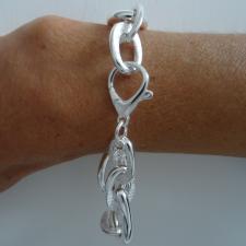 Bracciale catena vuota tubo in argento 925