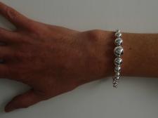 Sterling silver bead toggle bracelet 