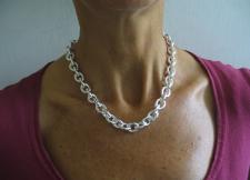 Oval link necklace in 925 silver made in Italy