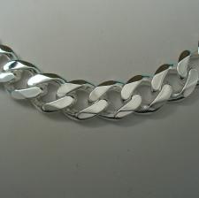 Sterling silver diamond cut curb necklace 12mm