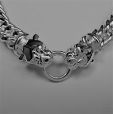 925 silver double panther necklace