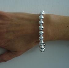 Sterling silver bead bracelet for woman - 10mm