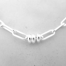 Paperclip link chain in 925 italy sterling silver