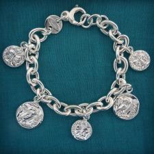 Coin bracelet in sterling silver