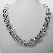 Sterling silver oval link necklace 14mm. Hollow chain. 90 grams.