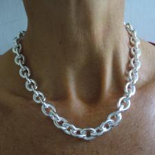 Oval link necklace in 925 silver made in Italy