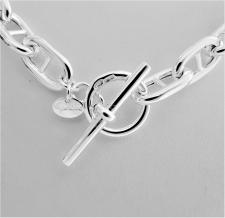 Silver toggle mariner link necklace