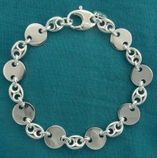 925 silver bracelet, marina link 7.5mm and flat link 11mm.