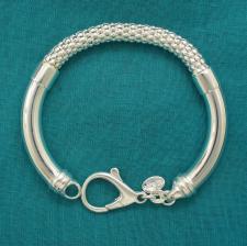 Sterling silver Pop Corn & tube bracelet.