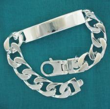 Sterling silver ID identity bracelet 12mm. 80 grams.