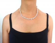 Solid 925 sterling silver oval link chain