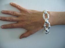 Women's 925 Italy silver bracelet large oval link.