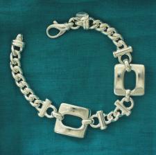 Sterling silver square link bracelet.